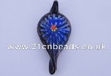 LP92 11*27*62mm leaf inner flower lampwork glass pendants