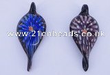 LP93 11*28*63mm leaf inner flower lampwork glass pendants