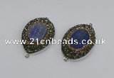 NGC1162 25*35mm freeform lapis lazuli gemstone connectors wholesale