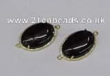 NGC1208 22*30mm oval agate gemstone connectors wholesale