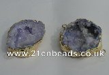 NGC138 30*40mm - 35*45mm freeform plated druzy agate connectors