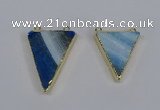 NGC1484 25*30mm - 28*35mm triangle agate gemstone connectors