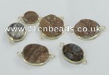 NGC158 15mm - 25mm freeform plated druzy agate connectors