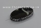 NGC1780 35*55mm oval agate gemstone connectors wholesale