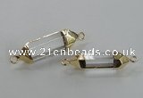 NGC227 10*35mm - 8*40mm faceted nuggets white crystal connectors