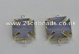 NGC274 22*22mm - 24*24mm blue lace agate gemstone connectors
