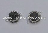 NGC5461 14mm - 15mm flower plated druzy agate connectors wholesale