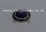 NGC5659 18*25mm faceted oval lapis lazuli gemstone connectors