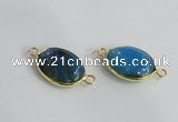 NGC571 13*18mm oval agate gemstone connectors wholesale