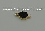 NGC5804 10*14mm flat teardrop plated druzy agate connectors