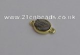 NGC5840 11*13mm oval plated druzy agate connectors wholesale