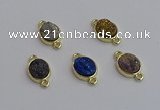 NGC5848 11*13mm oval plated druzy agate connectors wholesale