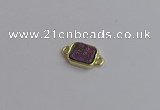 NGC5863 10*12mm rectangle plated druzy agate connectors wholesale