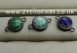 NGC5990 12mm coin mixed gemstone connectors wholesale