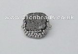 NGC630 24*25mm - 26*28mm freeform plated druzy agate connectors