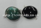 NGC79 30mm flat round agate gemstone connectors wholesale