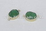 NGC863 15*20mm oval druzy agate gemstone connectors wholesale