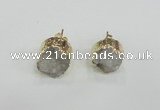 NGE114 12mm - 14mm freeform druzy quartz gemstone earrings