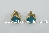 NGE115 12mm - 14mm freeform druzy quartz gemstone earrings