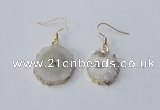 NGE120 8*12mm - 12*16mm freeform druzy agate gemstone earrings