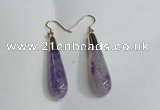 NGE14 10*40mm teardrop agate gemstone earrings wholesale