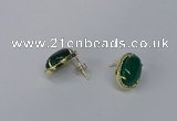 NGE197 10*14mm oval agate gemstone earrings wholesale