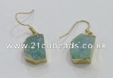 NGE325 10*14mm - 12*16mm freeform druzy agate gemstone earrings
