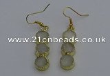 NGE5040 10*30mm - 10*32mm druzy agate gemstone earrings wholesale
