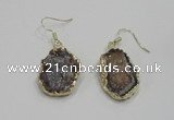NGE80 18*25mm - 20*25mm freeform druzy agate gemstone earrings
