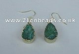 NGE83 13*18mm teardrop druzy agate gemstone earrings wholesale