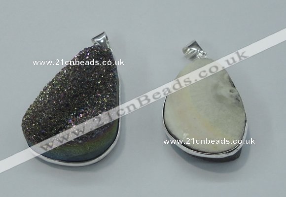 NGP1003 25*35mm - 35*45mm freeform druzy agate beads pendant