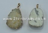 NGP1023 25*35mm - 35*45mm freeform druzy agate beads pendant