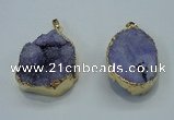 NGP1029 25*35mm - 35*45mm freeform druzy agate beads pendant
