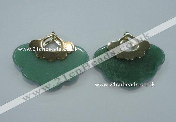 NGP1078 8*40*50mm gree aventurine pendants with brass setting