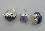 NGP1092 18*25mm - 25*40mm faceted nuggets amethyst pendants