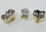 NGP1338 20*30mm - 30*40mm freeform agate pendants with brass setting