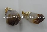 NGP1388 18*35mm - 20*50mm nuggets citrine gemstone pendants