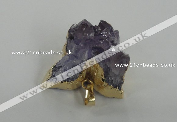 NGP1469 25*35mm - 30*40mm butterfly druzy amethyst gemstone pendants