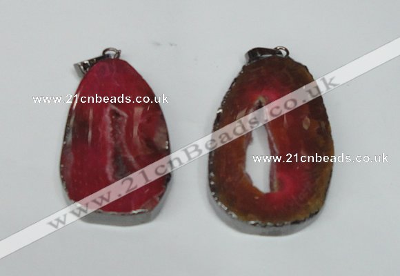 NGP1486 30*45mm - 40*50mm freeform plated druzy agate pendants