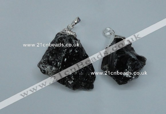 NGP1501 20*30mm - 25*50mm nuggets smoky quartz pendants