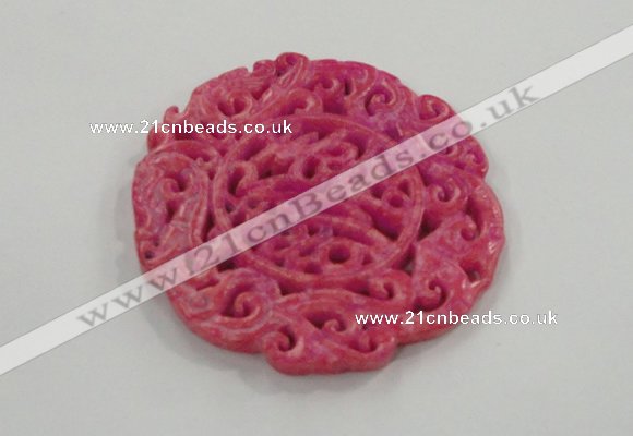 NGP1606 63*65mm Carved dyed natural hetian jade pendants wholesale