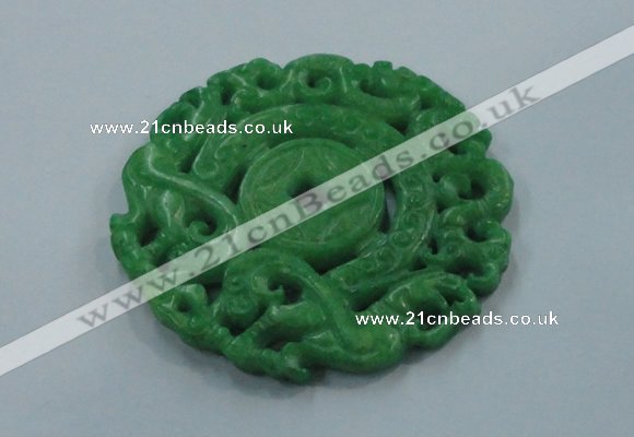 NGP1618 65*65mm Carved dyed natural hetian jade pendants wholesale