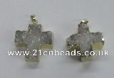 NGP1680 25*26mm - 27*28mm cross druzy agate pendants wholesale