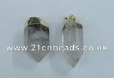 NGP1762 15*35mm - 25*40mm faceted nuggets white crystal pendants