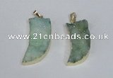 NGP1785 15*35mm - 20*45mm oxhorn druzy agate gemstone pendants