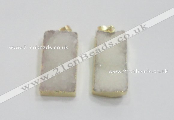 NGP1823 15*30mm - 20*35mm rectangle druzy agate pendants