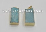 NGP1824 15*30mm - 20*35mm rectangle druzy agate pendants