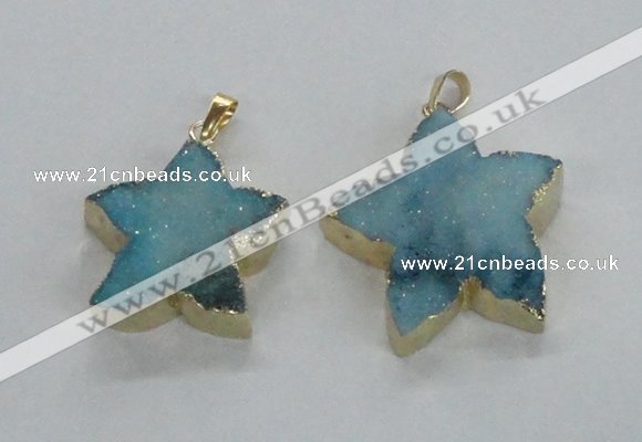 NGP1827 30*32mm - 38*40mm star druzy agate gemstone pendants