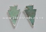 NGP1830 25*45mm arrowhead australia chrysoprase pendants