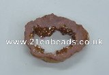 NGP1832 45*55mm - 55*60mm donut plated druzy agate pendants